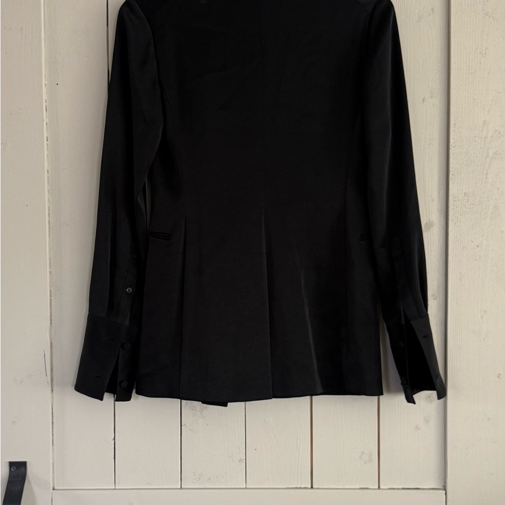 rag & bone Black Double-Breasted Satin-Trim Blazer - Picture 6 of 6